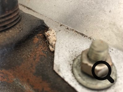 Asbestos seal 4 on Netaheat flue hood.